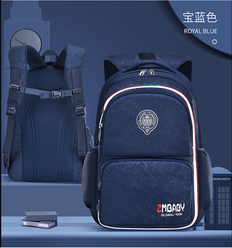 Azul marino de la mochila de la bolsa de la escuela multifuncional de alta calidad para la escuela primaria