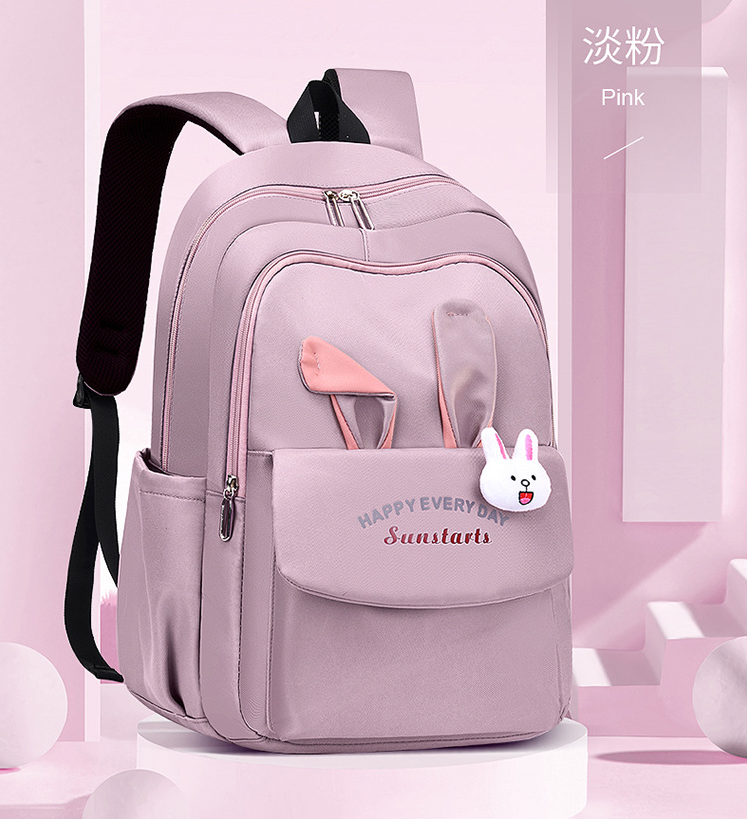 Bolso de la escuela de la mochila casual de las muchachas de la manera rosa para la secundaria 2