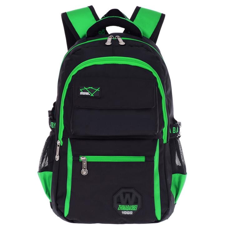 Mochila de la bolsa de la escuela del adolescente verde para la escuela secundaria