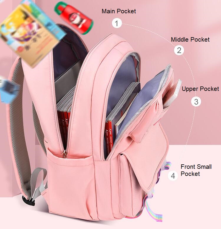 Estructura de mochila de ocio para chicas Schoolbag for Middle School