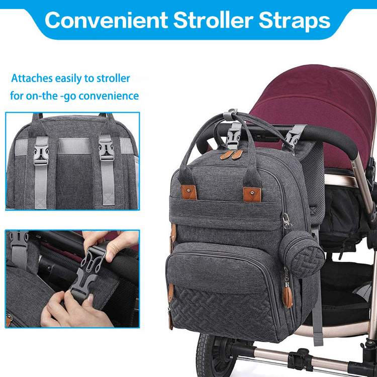 Mochila de pa&ntilde;ales con correa de cochecito