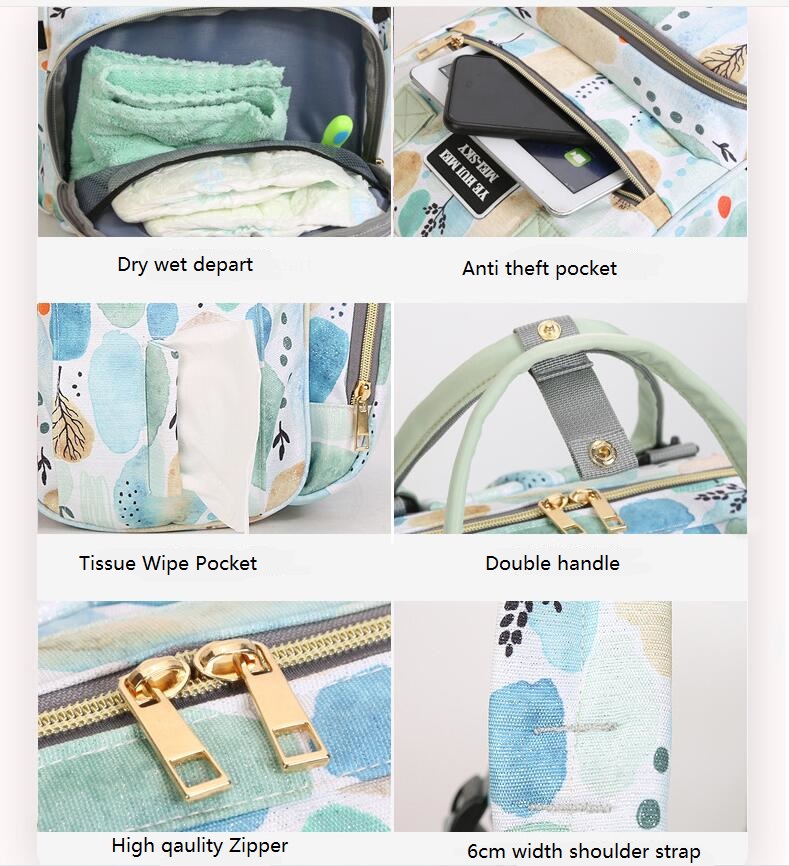 Detalles de la bolsa de pa&ntilde;ales de mochila